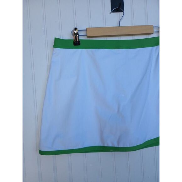 J. Crew Cloudstretch Wrap Tennis Skirt Skort Size L White Green Pickleball BP016 - Picture 5 of 9